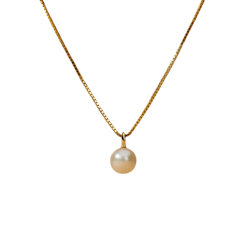 18K Gold Plated Sterling Silver Pearl Pendant Necklace - June Birthstone - Heart Crafted Gifts