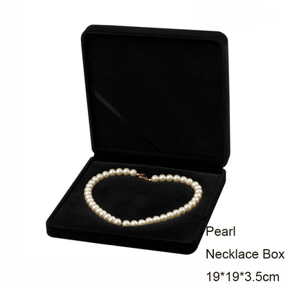 Black Velvet Pearl Necklace Jewelry Storage Gift Box