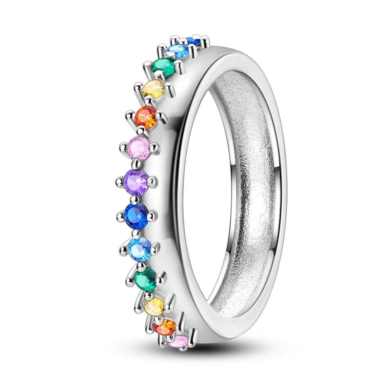 Multi-Colored Stone Tiara Rings in Silver at Heart Crafted Gifts