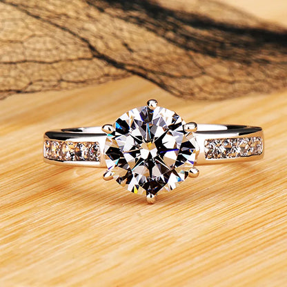 Luxury 18K White Gold Plated Solitaire: Engagement Ring