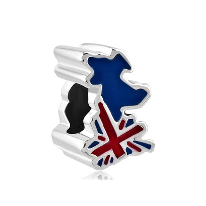 Pandora Travel Charm - England British Cross Charm at Heart Crafted Gift