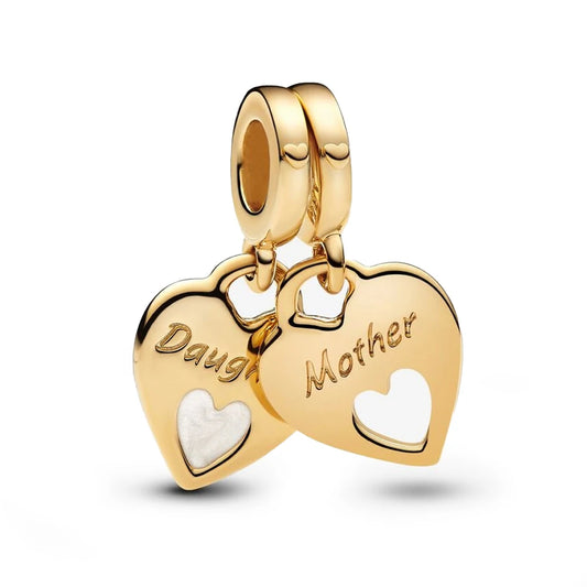 Daughter Mother Gold Charm: Splittable Dangle Charm