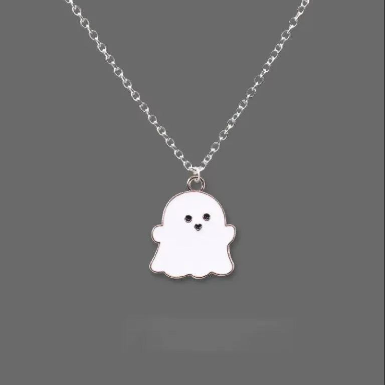 Halloween White Ghost Necklace | Heart Crafted Gifts