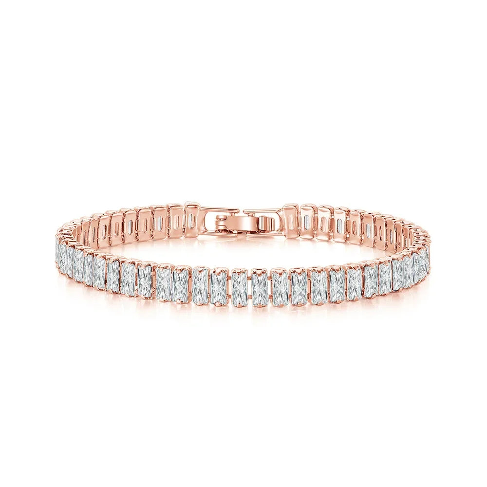 Sterling Silver Tennis Bracelet in  Rose Gold