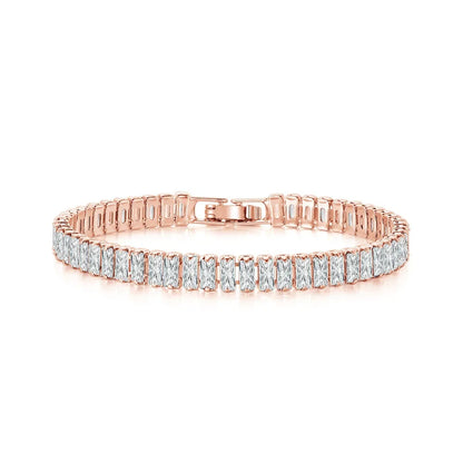 Sterling Silver Tennis Bracelet in  Rose Gold