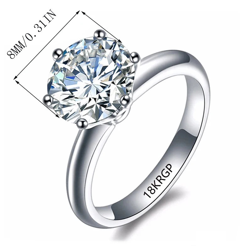 Luxury 18K White Gold Plated Solitaire: Engagement Ring