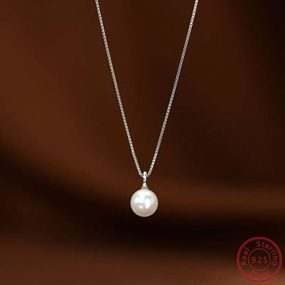 18K Gold Plated Sterling Silver Pearl Pendant Necklace - June Birthstone - Heart Crafted Gifts