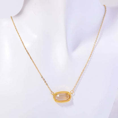 Elegant Gold Tone Birthstone Necklace