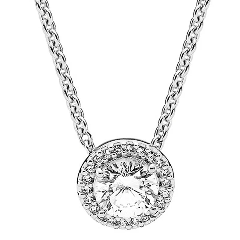 Round Halo collier Necklace