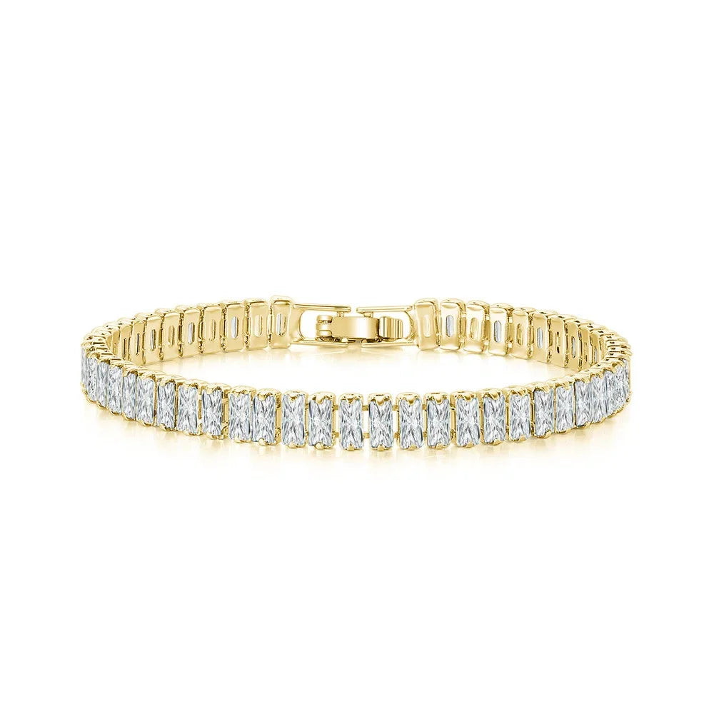 Sterling Silver Tennis Bracelet in Gold