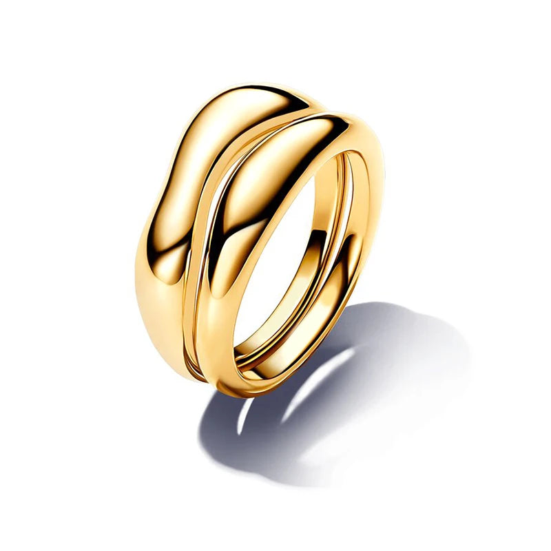 Organically Shaped Stacking Ring in Gold at Heart Crafted Gift