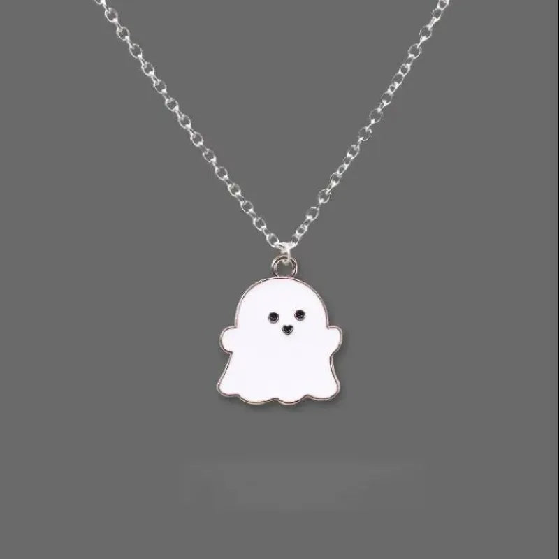 Halloween White Ghost Necklace | Heart Crafted Gifts