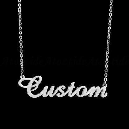 Custom Link Chain Silver Necklace With Your Name