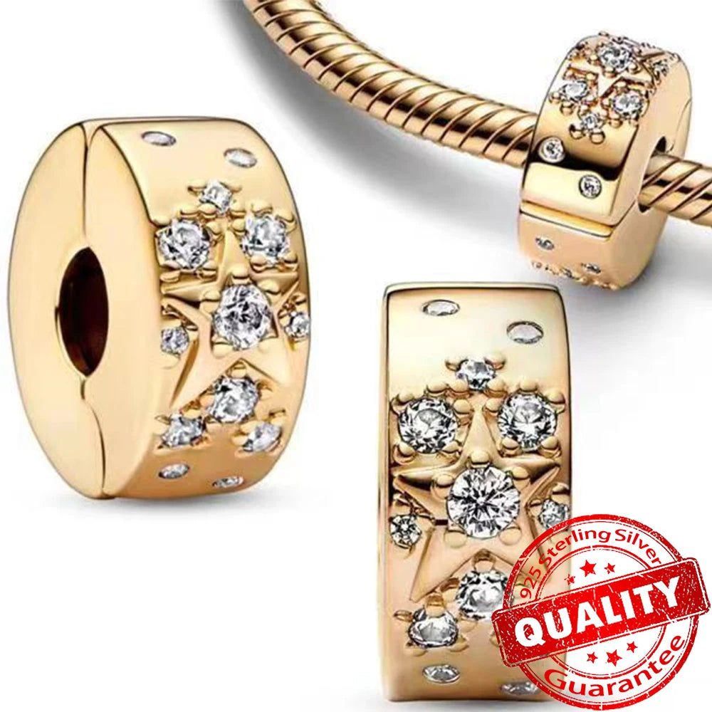 14k Gold Plated Clip Star Charms for Pandora Bracelets