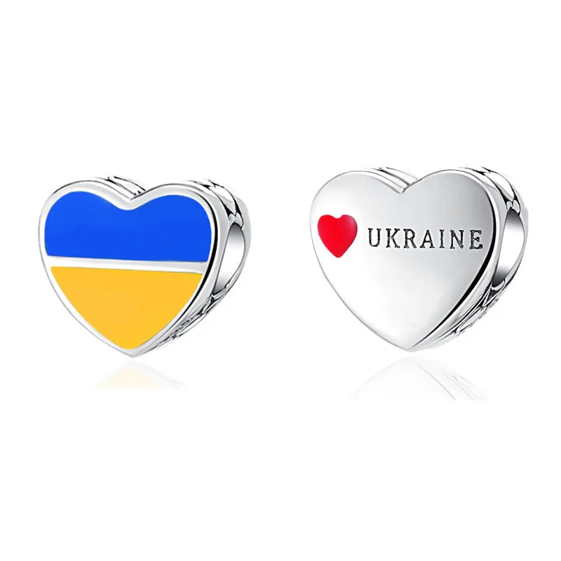 Ukraine Heart Charm