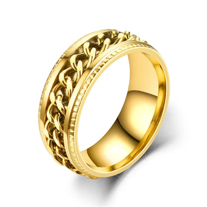 Cuban Chain rotatable Spinner Rings for Men & Women