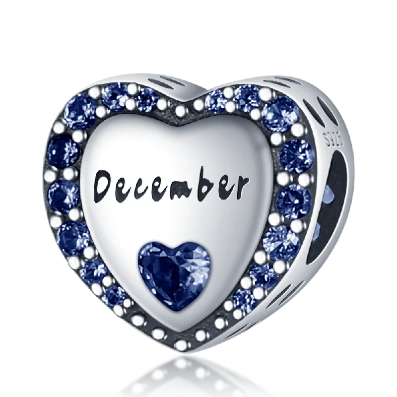 December Heart Birthstone Charms Pandora