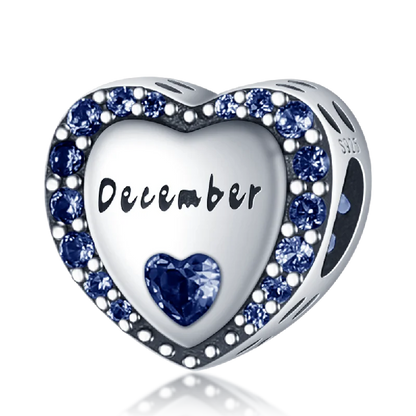 December Heart Birthstone Charms Pandora