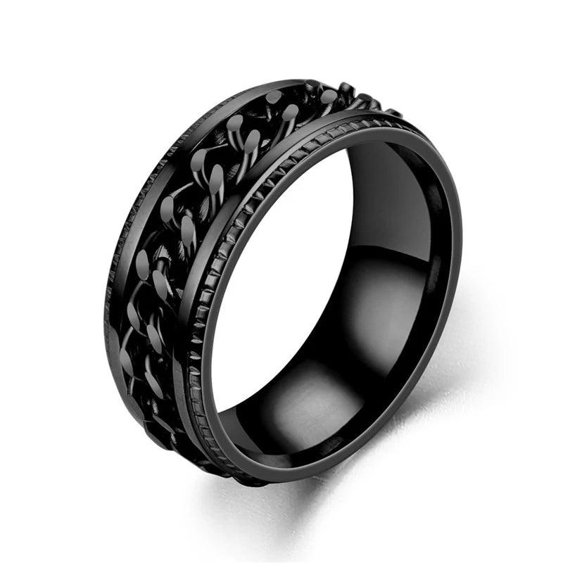 Cuban Chain rotatable Spinner Rings for Men & Women