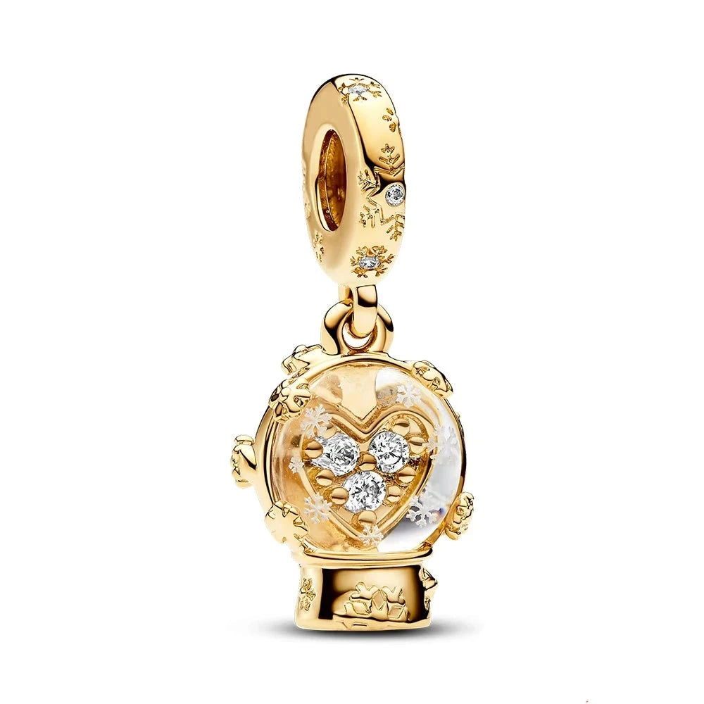 14k Gold Plated Heart Charms for Pandora Bracelets