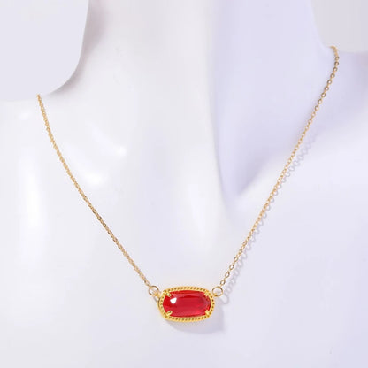 Elegant Gold Tone July Birthstone Necklace