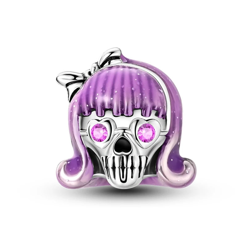 Pink Skull Girl Halloween Charms | Heart Crafted Gifts