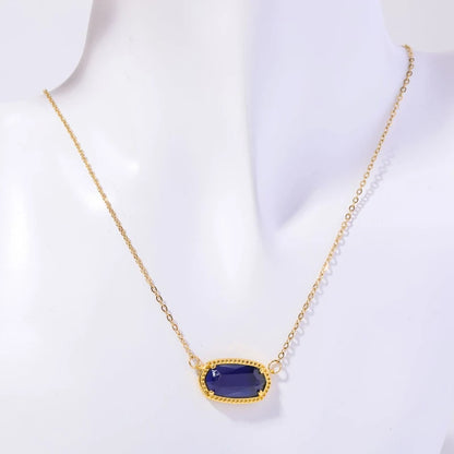 Elegant Gold Tone September Birthstone Necklace