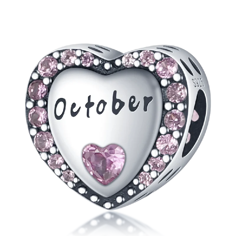 October Heart Birthstone Charms Pandora