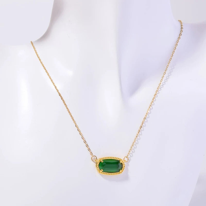 Elegant Gold Tone May Birthstone Necklaces