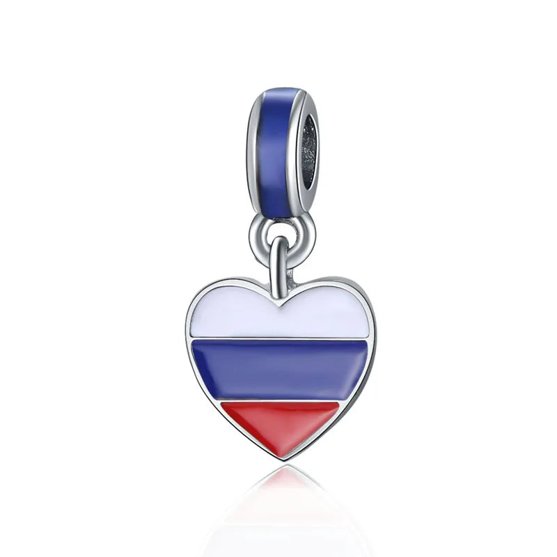 Pandora Travel Charm - Russian Flag Dangling Charm at Heart Crafted Gifts