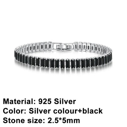 Sterling Silver Tennis Bracelet in Black