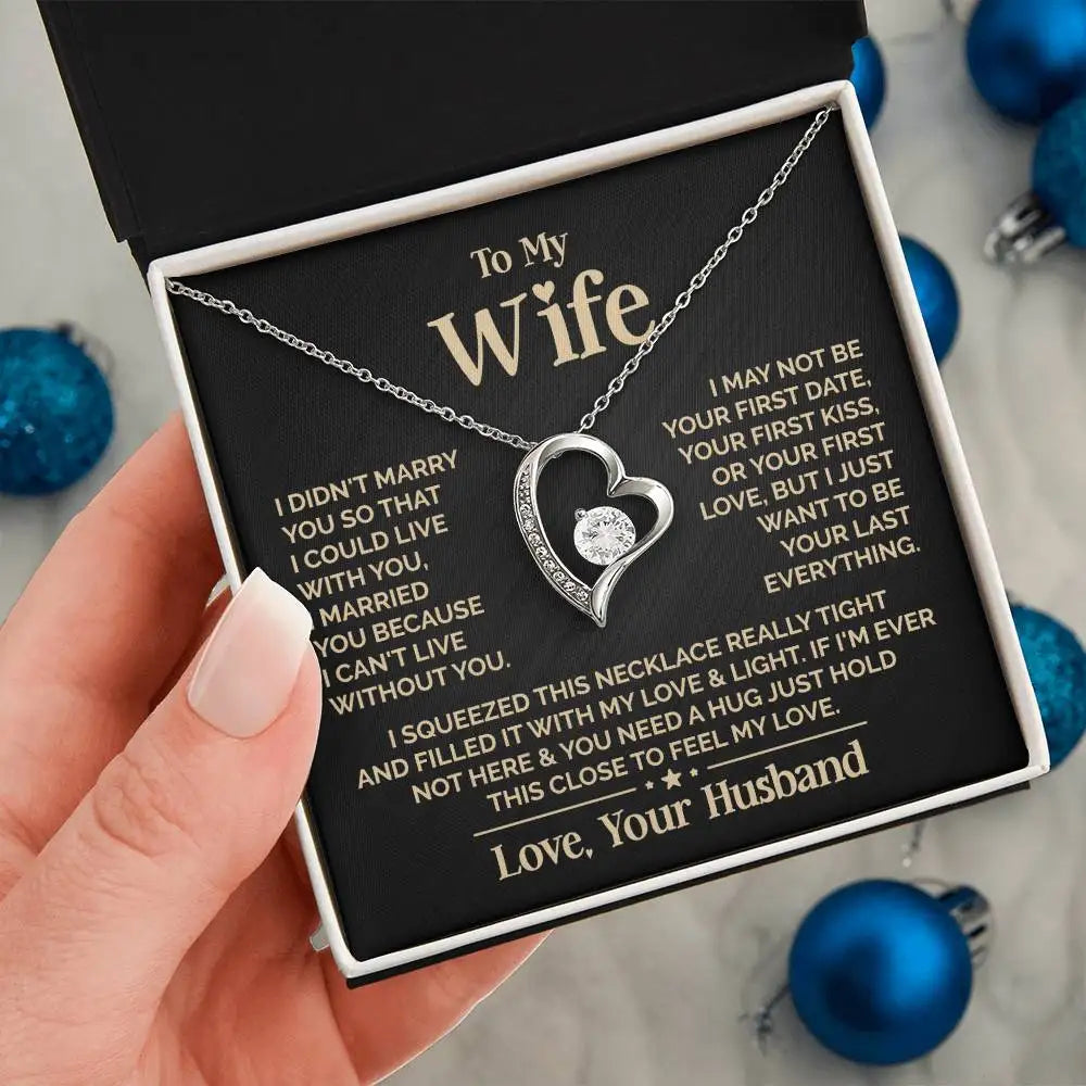 Gift for Wife: Heart Necklace with Message Card & Premium Gift Box