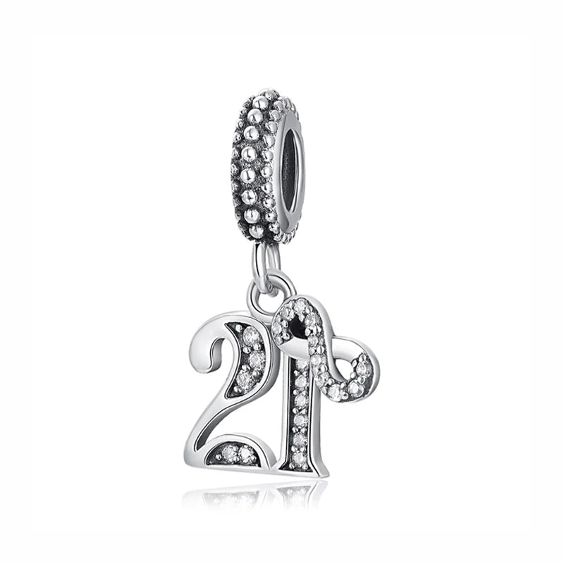 21st Birthday Milestone Charm in Silver | Heart Crafted Gifts