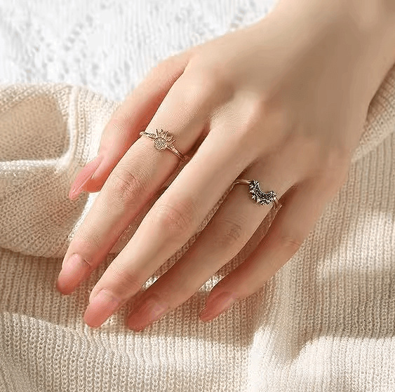 Sun and Moon Ring in 925 Sterling Silver | Heart Crafted Gift