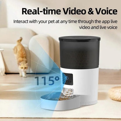 Automatic Cat Feeder with Camera: Food Dispenser, Voice Recorder with Remote - Heart Crafted Gifts