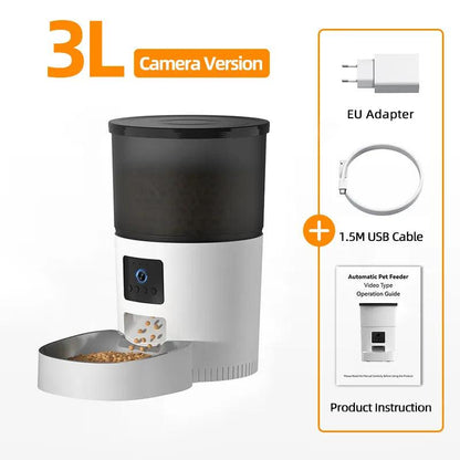 Automatic Cat Feeder with Camera: Food Dispenser, Voice Recorder with Remote - Heart Crafted Gifts