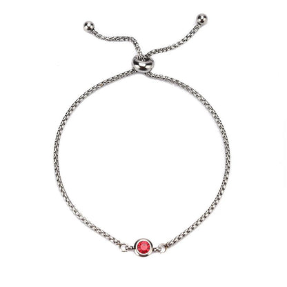 Birthstone Collection: Adjustable Birthstone Bracelet - Heart Crafted Gifts
