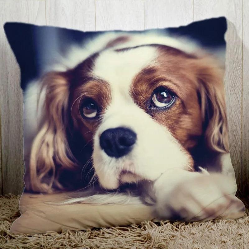 Custom Cushion Cover with Pet's Printed Pictures - Heart Crafted Gifts