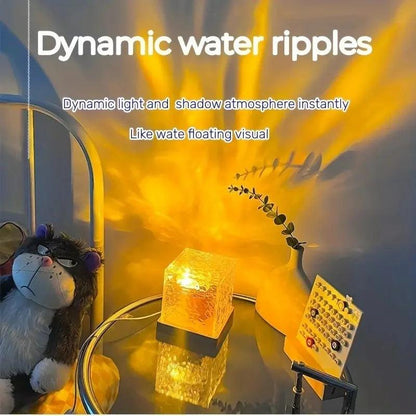 Dynamic Rotating Water Ripple Projector: Crystal Aura Lamp - Heart Crafted Gifts