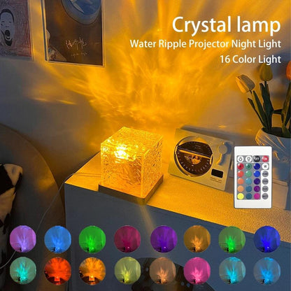 Dynamic Rotating Water Ripple Projector: Crystal Aura Lamp - Heart Crafted Gifts