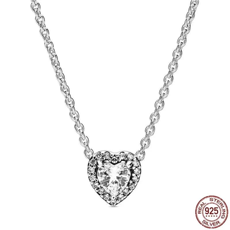Elevated Heart Necklace in 925 Sterling Silver - Heart Crafted Gifts