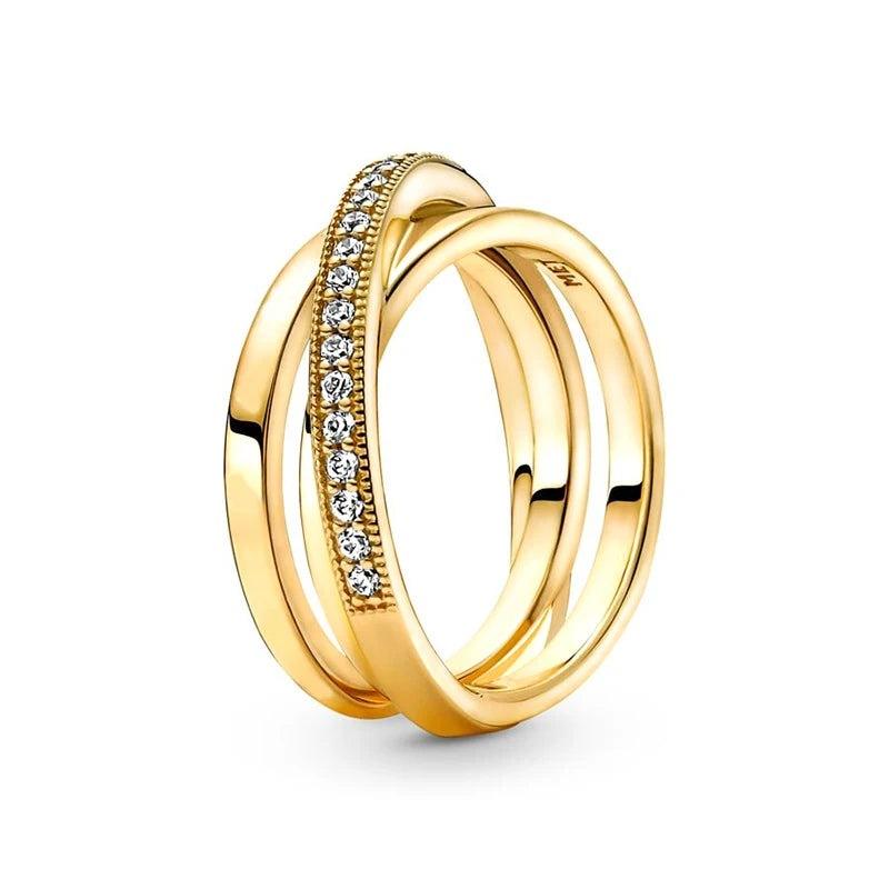 Gold Plated 925 Sterling Silver Sparkling Rings - Heart Crafted Gifts