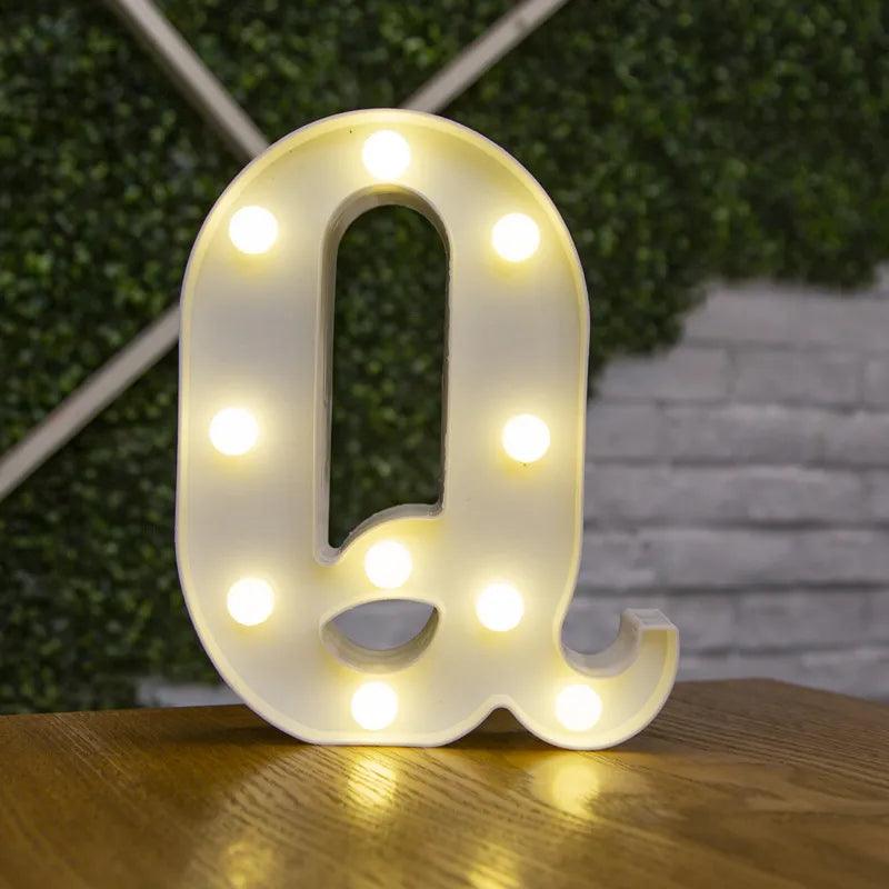 Illuminate Your Love's Name: Alphabet Initial Letter LED Lights for decor lamp - Heart Crafted Gifts