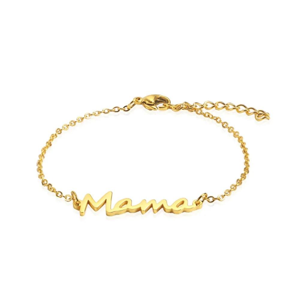 Letter 'Mama' Charm Bracelet in double Layer Chain: Mother's Day Gift - Heart Crafted Gifts
