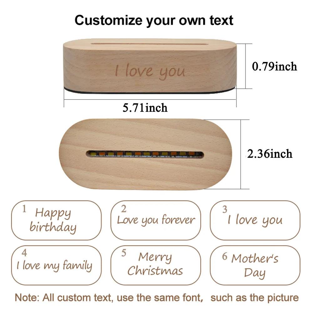 Personalized 3D Photo Lamp with Custom Photo & Text - Heart Crafted Gifts