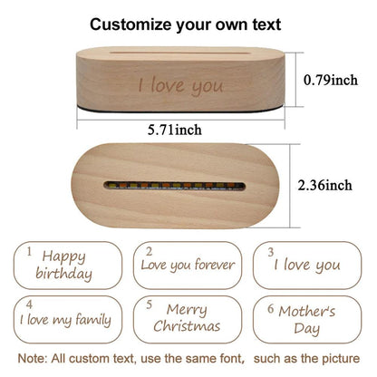 Personalized 3D Photo Lamp with Custom Photo & Text - Heart Crafted Gifts