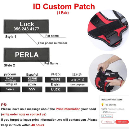Personalized Dog Harness ID: No Pull Reflective Vest - Heart Crafted Gifts