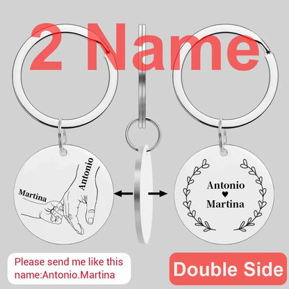 Personalized Keychain with Names: Love Gifts for Mom, Dad & Kids - Heart Crafted Gifts