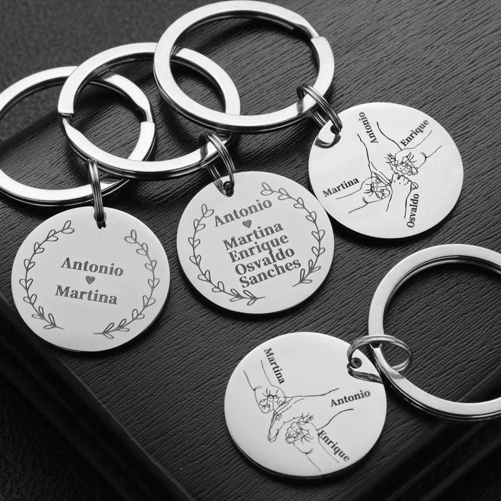 Personalized Keychain with Names: Love Gifts for Mom, Dad & Kids - Heart Crafted Gifts