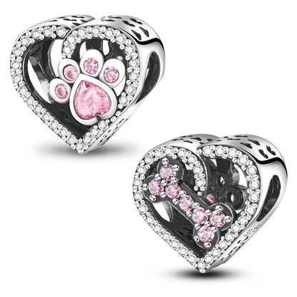 Pet Love Charms for Pandora Bracelets & Necklace in Sterling Silver - Heart Crafted Gifts